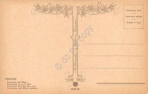 Cartolina Venezia Panorama dal mare illustrata Ed Scrocchi 4718-12