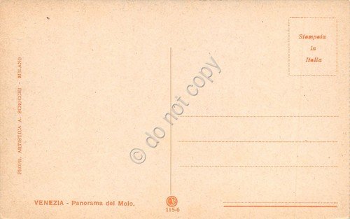 Cartolina Venezia Panorama del molo n.115-6 illustrata | Immagine Gallery 2