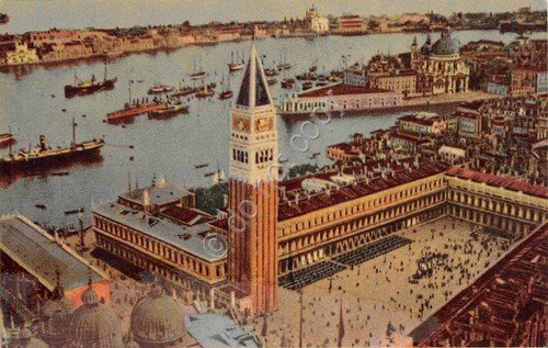 Cartolina Venezia Piazza S. Marco da aeroplano illustrata Ed Scrocchi …