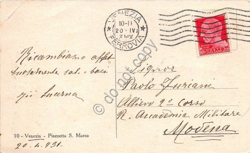 Cartolina Venezia Piazza San Marco animata 1931 | Immagine Gallery 2