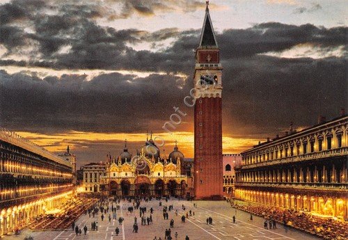 Cartolina Venezia Piazza San Marco notturno | Immagine principale