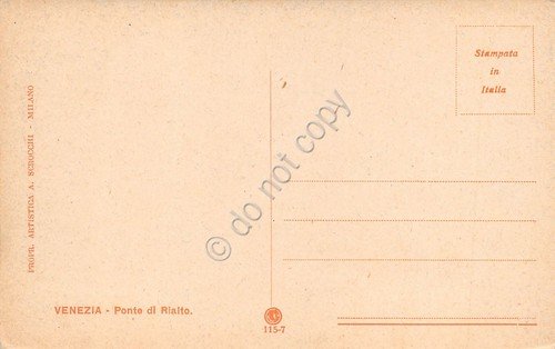 Cartolina Venezia Ponte di Rialto n.115-7 illustrata | Immagine Gallery 2