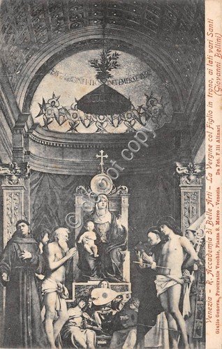 Cartolina Venezia Reale Accademia Belle Arti Vergine col figlio in …