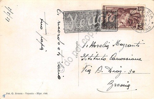 Cartolina Venezia Rio S. Stin 1951 TIMBRO MAGLIERIA | Immagine Gallery 2