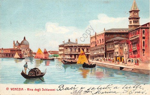 Cartolina Venezia Riva degli Schiavoni illustrata Trevisan ? 1904 | Immagine principale