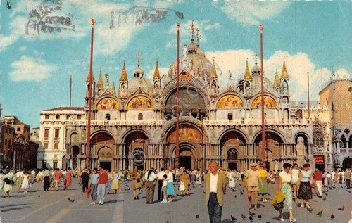 Cartolina Venezia S. Marco Timbro targhetta indirizzo mittente 1964 | Immagine Gallery 2