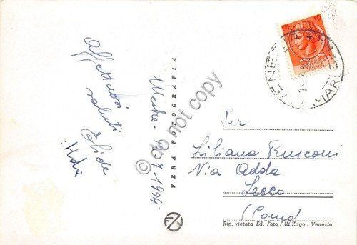 Cartolina Venezia Scorcio 1954