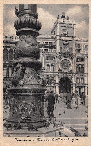Cartolina Venezia Torre dell'orologio animata TIMBRO TRIENNALE OLTREMARE NAPOLI | Immagine principale
