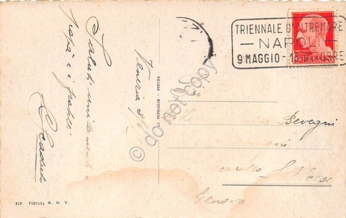 Cartolina Venezia Torre dell'orologio animata TIMBRO TRIENNALE OLTREMARE NAPOLI | Immagine Gallery 2