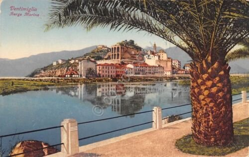 Cartolina Ventimiglia Borgo Marina illustrata 1940