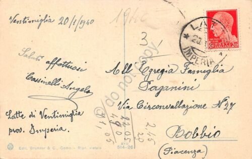 Cartolina Ventimiglia Borgo Marina illustrata 1940