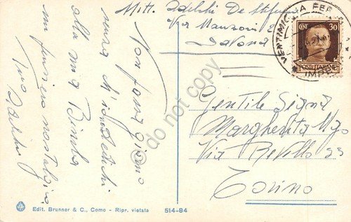 Cartolina Ventimiglia Grimaldi e Mentone Ed Brunner