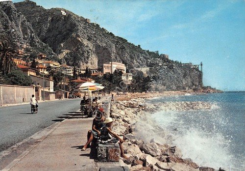 Cartolina Ventimiglia vista frontiera e costa francese 1965 (Imperia)