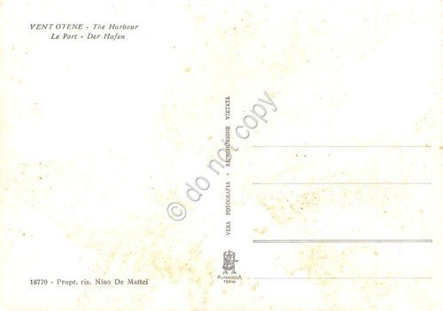Cartolina Ventotene Porto navi in porto anni '60