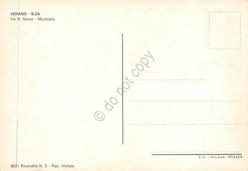 Cartolina Verano Brianza Via Sauro Municipio | Immagine Gallery 2