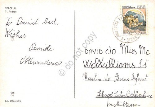 Cartolina Vercelli S. Andrea auto Fiat