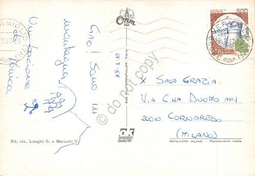 Cartolina Vermiglio 4 vedute panorama animata mucche | Immagine Gallery 2