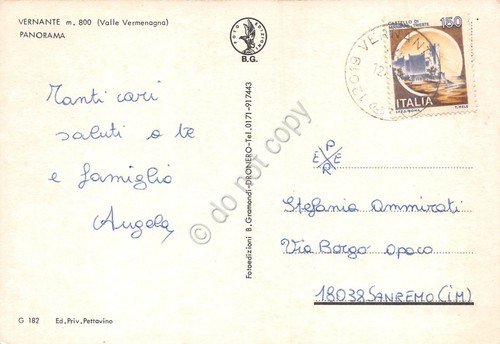 Cartolina Vernante Valle Vermenagna Panorama | Immagine Gallery 2