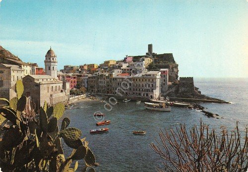 Cartolina Vernazza Baia dei panfili dall'alto