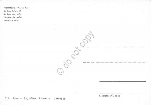 Cartolina Vernazza Baia dei panfili dall'alto