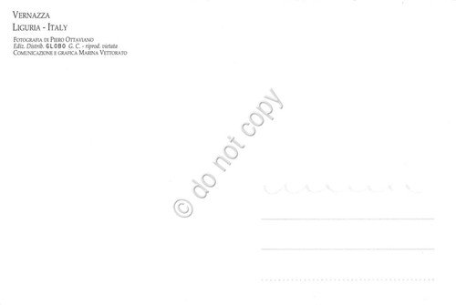 Cartolina Vernazza panorama dall'alto della spiaggia