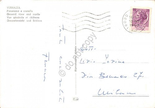 Cartolina Vernazza Panorama e castello 1969 (La Spezia) | Immagine Gallery 2