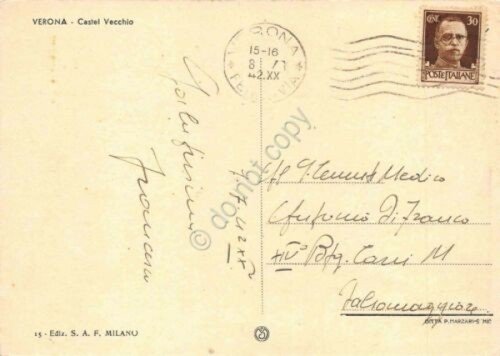 Cartolina Verona Castel Vecchio 1942 | Immagine Gallery 2