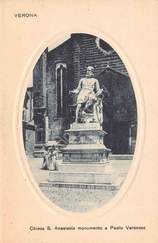 Cartolina Verona Monumento a Veronese Chiesa S.Anastas riquadro ovale in … | Immagine principale