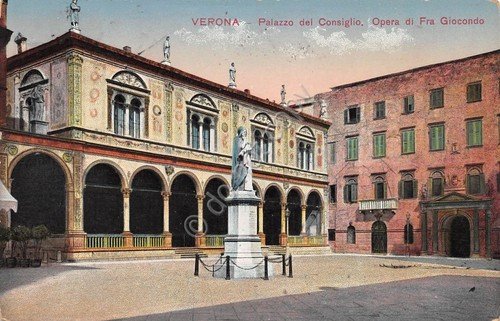 Cartolina Verona Palazzo del Consiglio Opera di Fra Giocondo illustrata … | Immagine principale