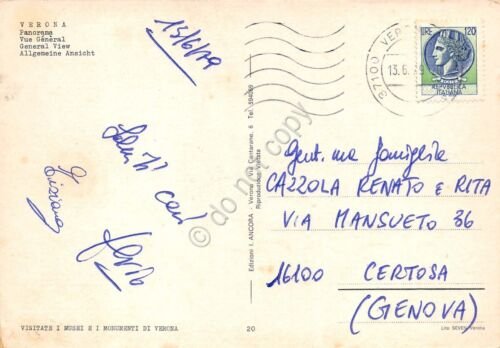 Cartolina Verona Panorama 1979