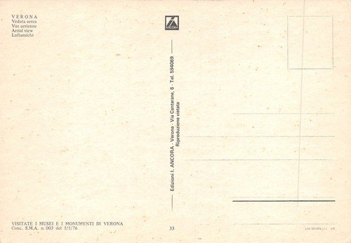 Cartolina Verona Panorama aereo