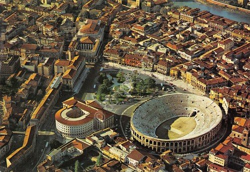 Cartolina Verona panorama aereo della Arena 1990 | Immagine principale