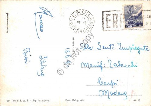 Cartolina Verona Piazza Bra 1950 | Immagine Gallery 2