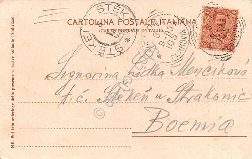 Cartolina Verona Piazza delle Erbe 1903 illustrata