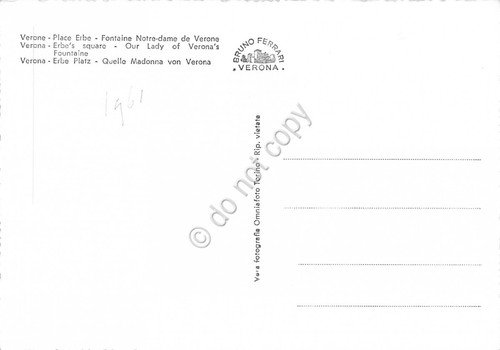 Cartolina Verona Piazza Erbe Fontana Madonna Verona 1961 | Immagine Gallery 2