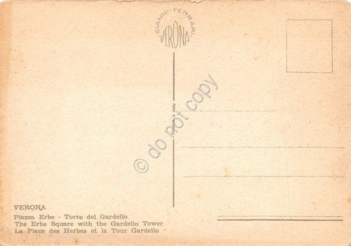 Cartolina Verona Piazza Erbe illustrata | Immagine Gallery 2