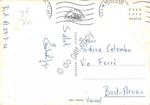 Cartolina Verona Piazza Vittorio Emanuele auto d'epoca 1956
