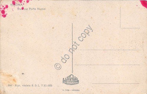 Cartolina Verona Stazione Porta Nuova animata bus anni '20 | Immagine Gallery 2