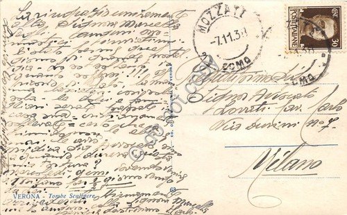Cartolina Verona Tombe Scaligere 1938 | Immagine Gallery 2