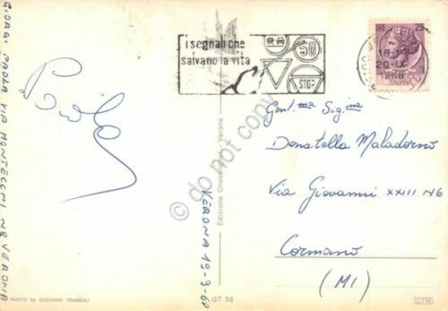 Cartolina Verona vedute con stemma timbro targhetta stradale 1968 | Immagine Gallery 2