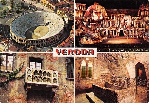 Cartolina Verona vedute varie arena Balcone monumenti | Immagine principale
