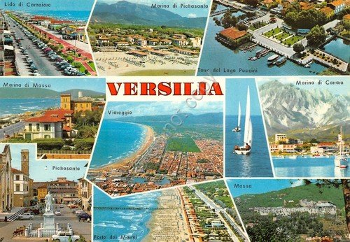Cartolina Versilia Vedute timbro a targhetta Viareggio (Lucca) | Immagine Gallery 2