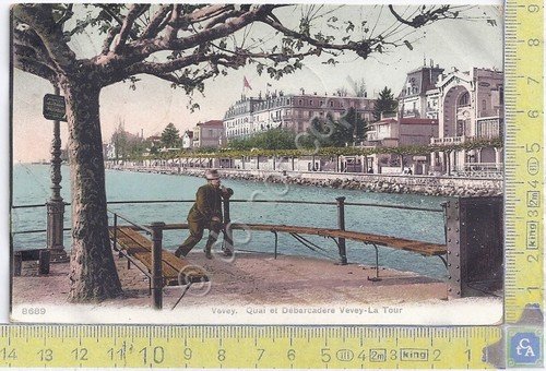 Cartolina Vevey - Quai et Debarcadere - Vg Suisse Congo …