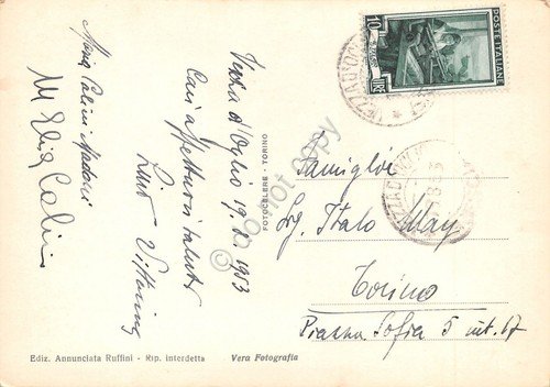 Cartolina Vezza D'Oglio Chiesa San Clemente 1953