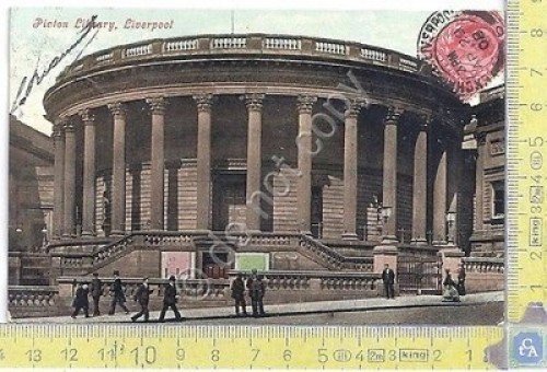 Cartolina VG Liverpool - Congo - Picton Library - 1908 | Immagine principale