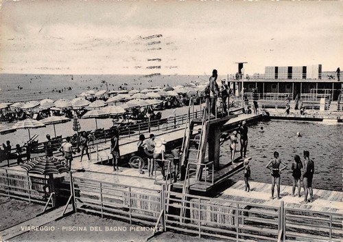Cartolina Viareggio Bagni Piemonte Piscina 1950 | Immagine principale
