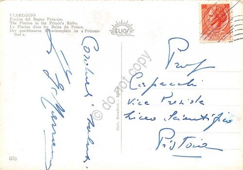 Cartolina Viareggio Bagno Principe Piscina