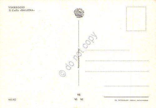 Cartolina Viareggio Caffè Balena anni '80