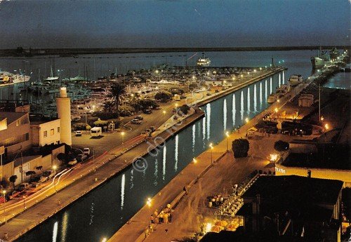 Cartolina Viareggio Canale Burlamacca e darsena Notturno anni '80 | Immagine principale