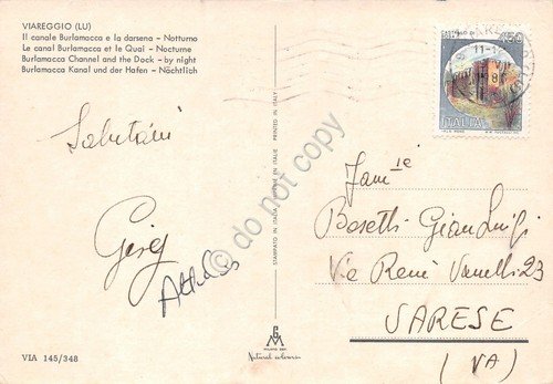 Cartolina Viareggio Canale Burlamacca e darsena Notturno anni '80 | Immagine Gallery 2